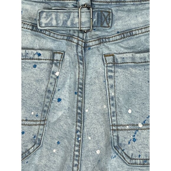 Wild Fable Shorts Womens 8 Blue Jean Denim High Rise Utility Fray Paint Splatter - Picture 15 of 16